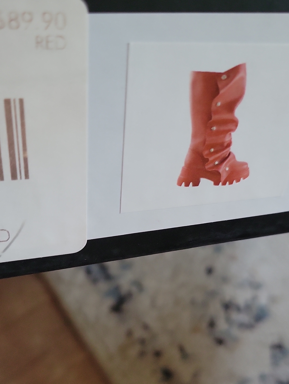 AZALEA WANG Chunky Red Slouch Knee-High Boots - Women's Fashion Boots - Picture 9 of 9